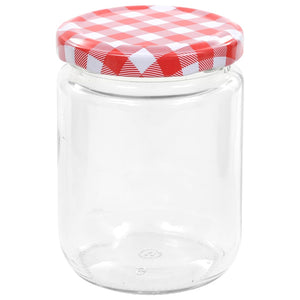 Marmeladengläser 230 ml mit Rot/Weiß Deckel, 96 Stk.