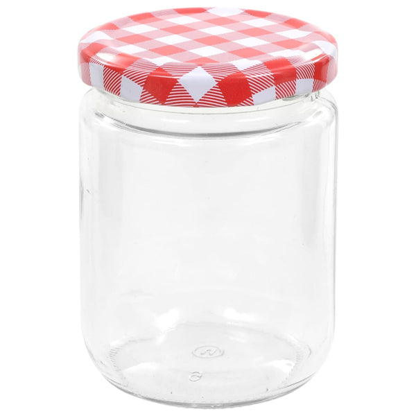 Marmeladengläser 230 ml mit Rot/Weiß Deckel, 96 Stk.
