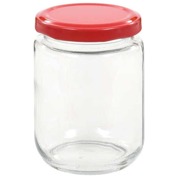 Marmeladengläser mit Rotem Deckel, 48 Stk.