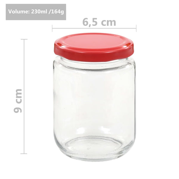 Marmeladengläser mit Rotem Deckel, 230 ml, 96 Stk.