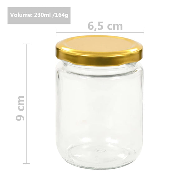Marmeladengläser mit Golddeckel, 230 ml, 96er-Set