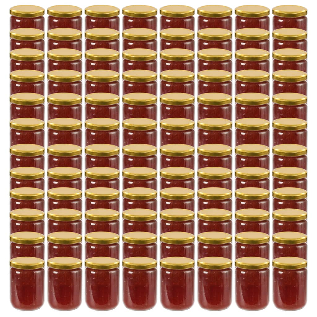 Marmeladengläser mit Golddeckel, 230 ml, 96er-Set