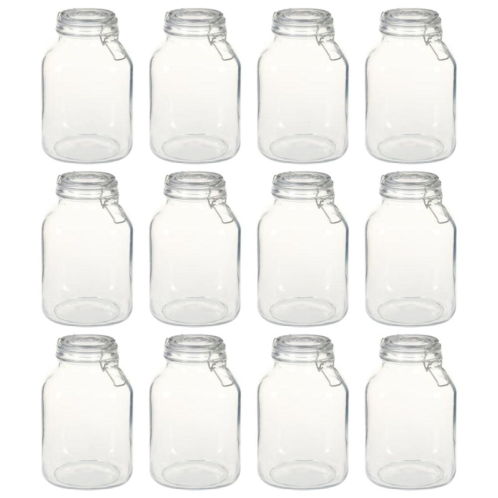 vidaXL Clip-Top Jars 12 pcs. 3 L