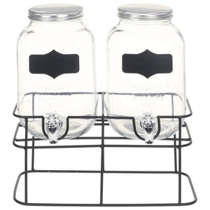 Getränkespender Set mit Ständer, 2 x 4L