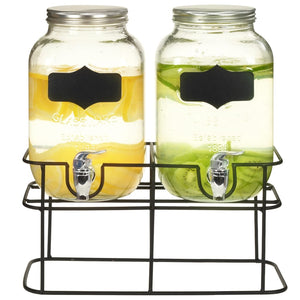 Getränkespender Set mit Ständer, 2 x 4L