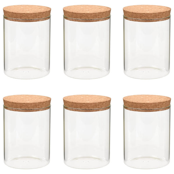 Vorratsgläser mit Korkdeckel 650ml, 6er Set