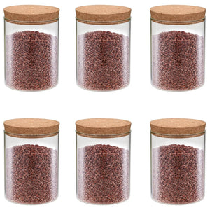 Vorratsgläser mit Korkdeckel 650ml, 6er Set