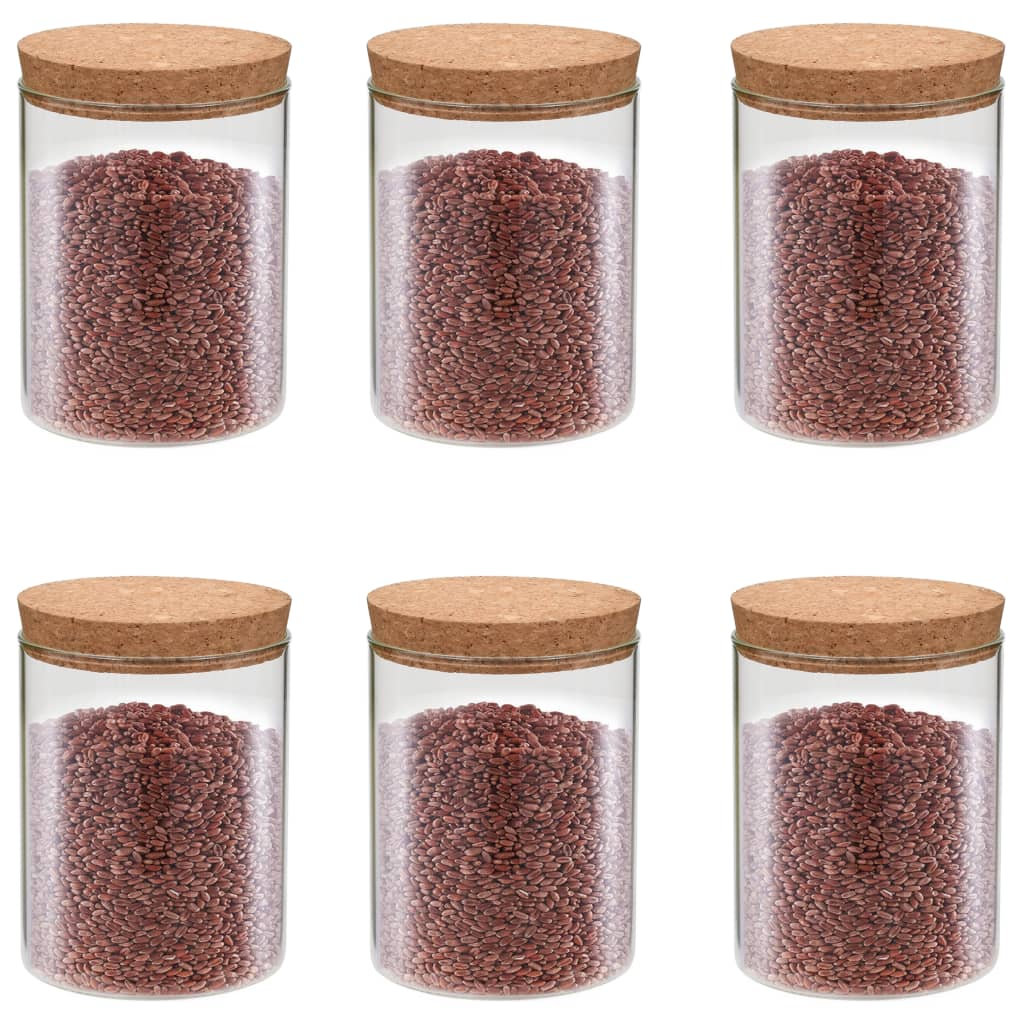 Vorratsgläser mit Korkdeckel 650ml, 6er Set
