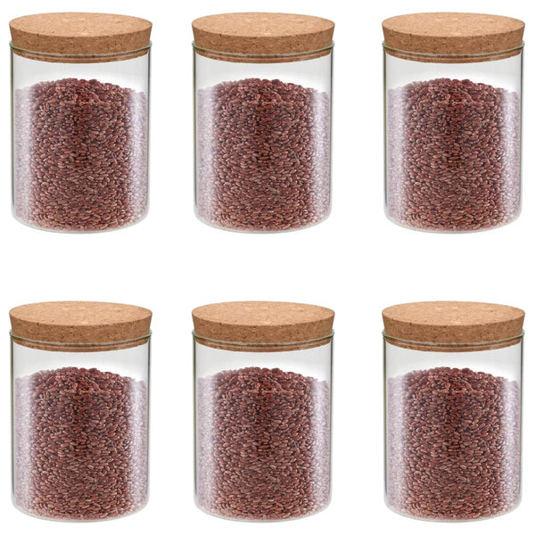 Vorratsgläser mit Korkdeckel 650ml, 6er Set