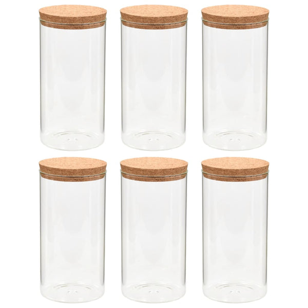 Vorratsgläser mit Korkdeckel 1100 ml, 6er-Set