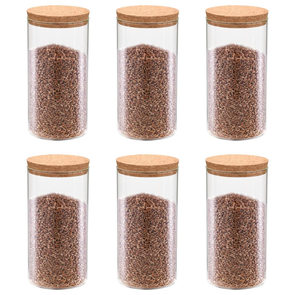 Vorratsgläser mit Korkdeckel 1100 ml, 6er-Set