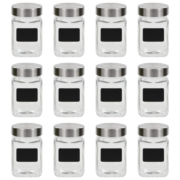 Vorratsgläser 300 ml mit Aufkleber, 12er Set