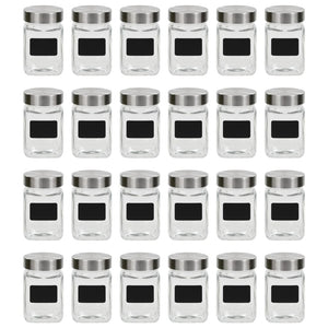 Vorratsgläser 300 ml mit Etiketten, 24er Set