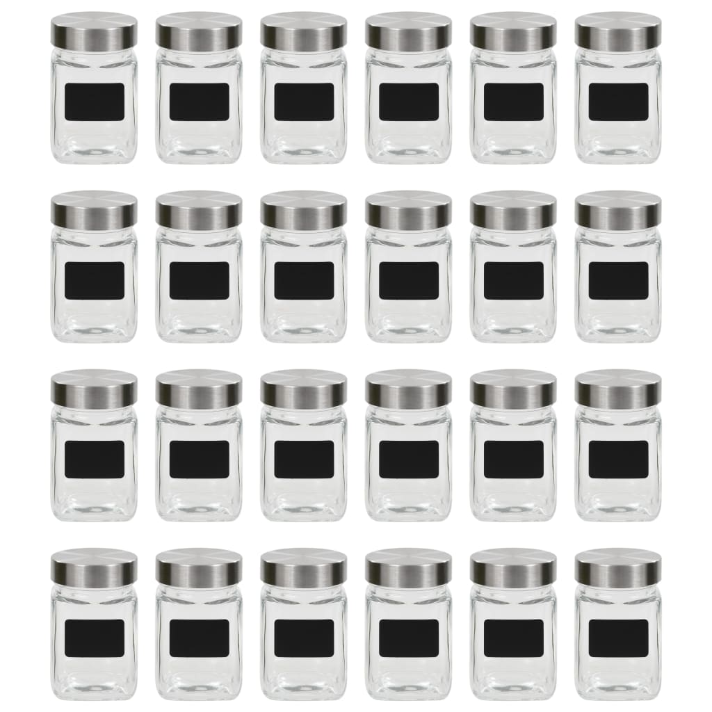 Vorratsgläser 300 ml mit Etiketten, 24er Set