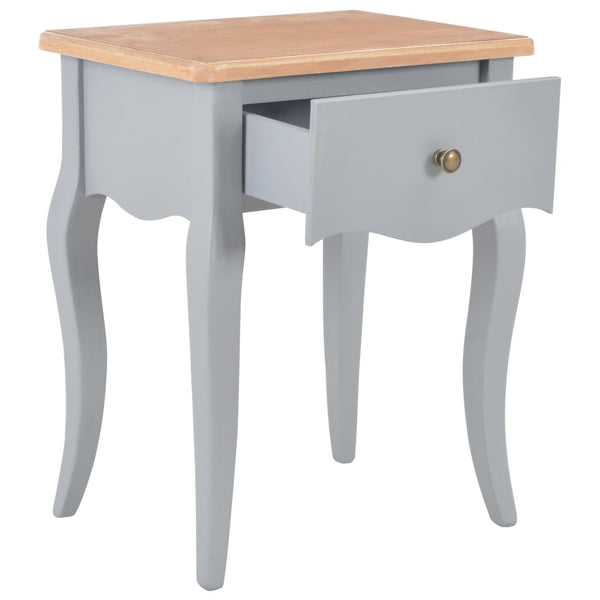 Nachttisch Grau und Braun 40 x 30 x 50 cm Kiefernholz Massiv