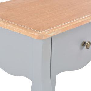 Nachttisch Grau und Braun 40 x 30 x 50 cm Kiefernholz Massiv