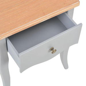 Nachttisch Grau und Braun 40 x 30 x 50 cm Kiefernholz Massiv