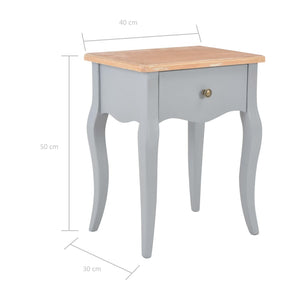 Nachttisch Grau und Braun 40 x 30 x 50 cm Kiefernholz Massiv