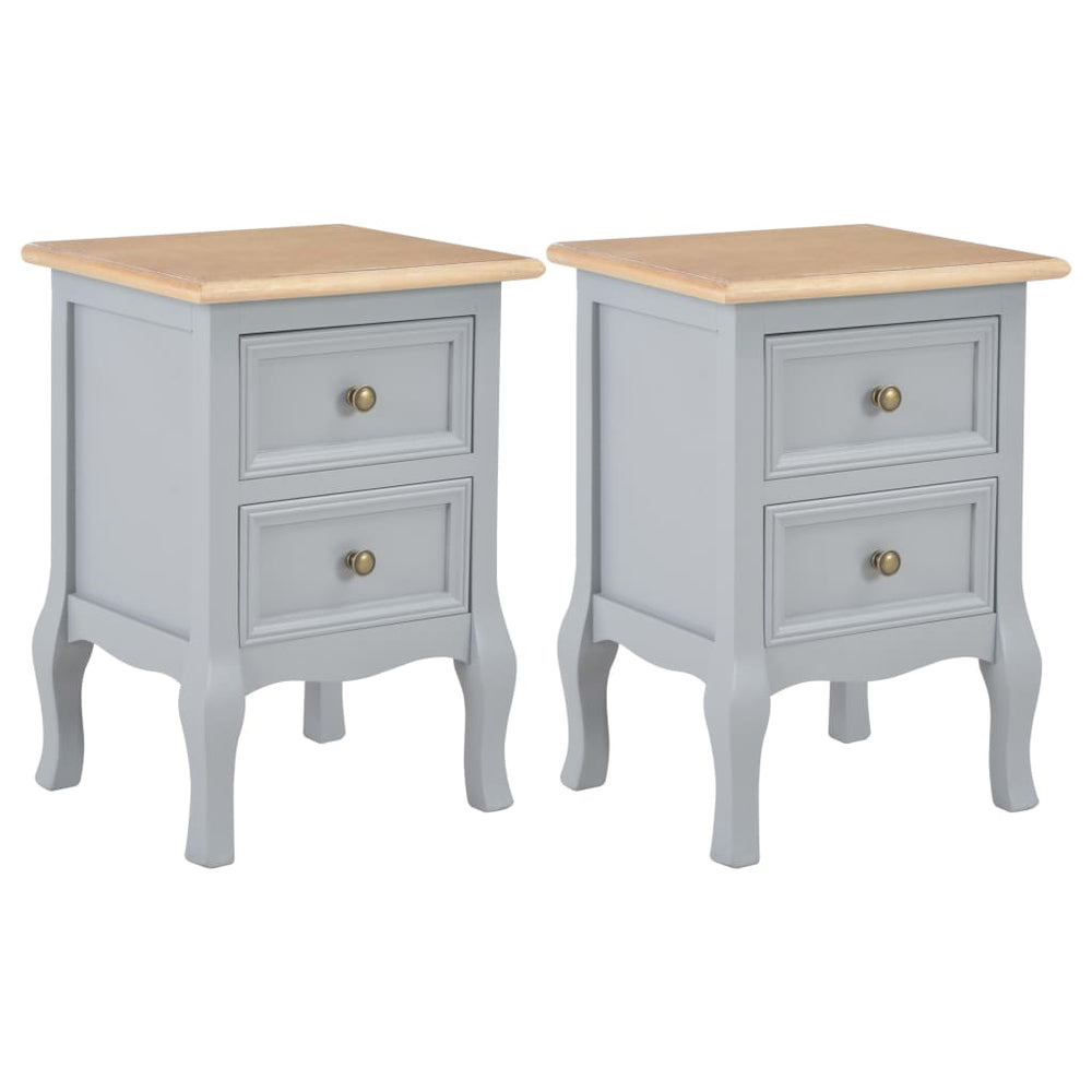 Nachttische 2 Stk. Grau 35x30x49 cm MDF