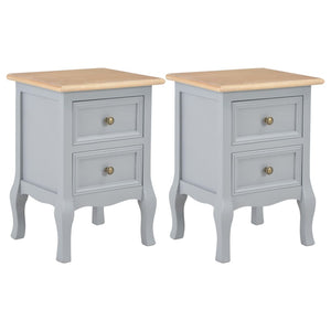 Nachttische 2 Stk. Grau 35x30x49 cm MDF