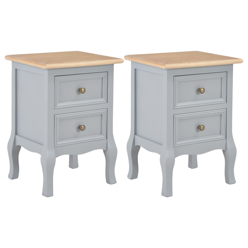Nachttische 2 Stk. Grau 35x30x49 cm MDF