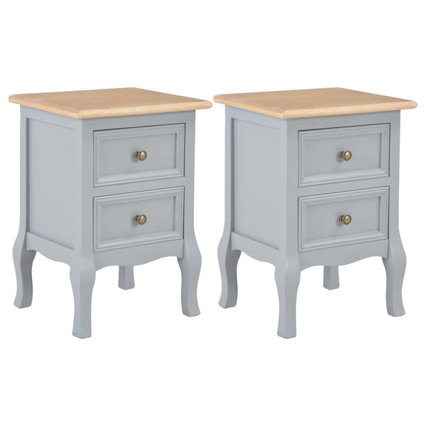 Nachttische 2 Stk. Grau 35x30x49 cm MDF