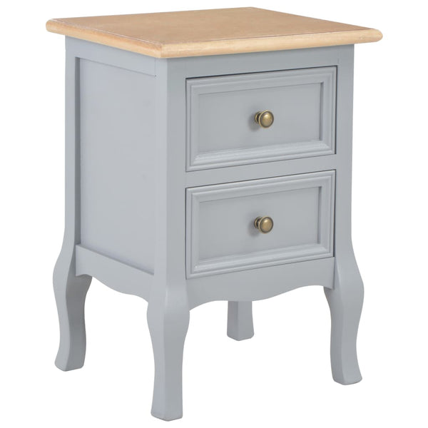 Nachttische 2 Stk. Grau 35x30x49 cm MDF
