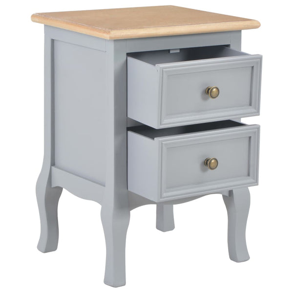 Nachttische 2 Stk. Grau 35x30x49 cm MDF