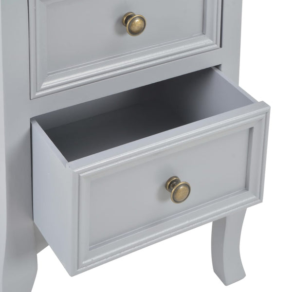 Nachttische 2 Stk. Grau 35x30x49 cm MDF