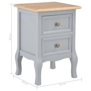 Nachttische 2 Stk. Grau 35x30x49 cm MDF