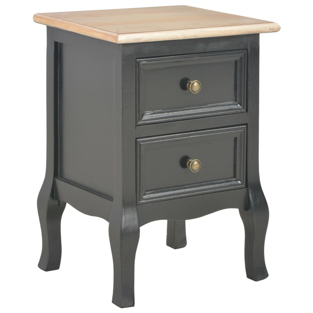 Nachttische 2 Stk. Schwarz 35x30x49 cm MDF