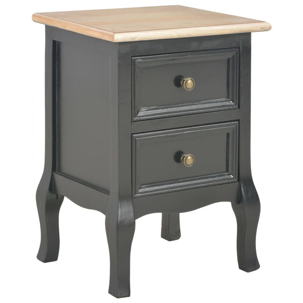 Nachttische 2 Stk. Schwarz 35x30x49 cm MDF