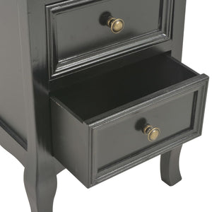 Nachttische 2 Stk. Schwarz 35x30x49 cm MDF