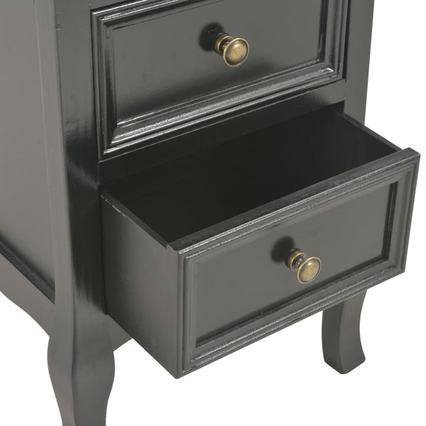Nachttische 2 Stk. Schwarz 35x30x49 cm MDF