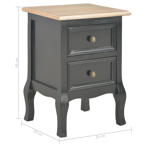 Nachttische 2 Stk. Schwarz 35x30x49 cm MDF
