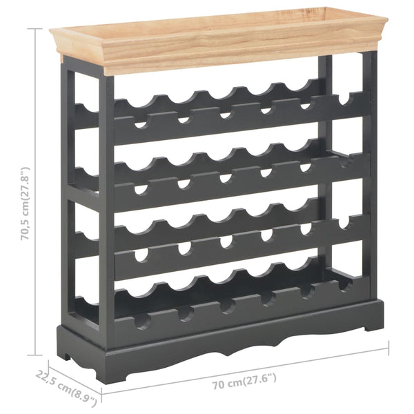 Weinschrank Schwarz 70 x 22,5 x 70,5 cm MDF