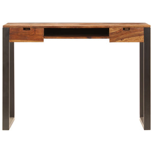 Schreibtisch 110 x 55 x 78 cm Massivholz Akazie und Stahl