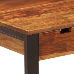 Schreibtisch 110 x 55 x 78 cm Massivholz Akazie und Stahl