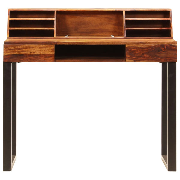 Schreibtisch 110 x 50 x 94 cm Massivholz Akazie und Stahl