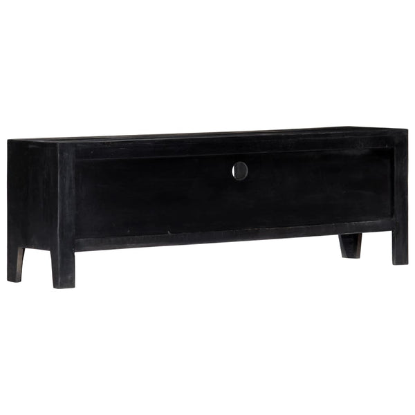 TV-Schrank Schwarz 118x30x40 cm Massivholz Mango