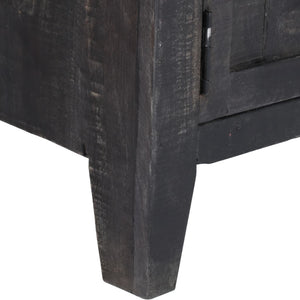 TV-Schrank Schwarz 118x30x40 cm Massivholz Mango