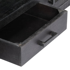 TV-Schrank Schwarz 118x30x40 cm Massivholz Mango