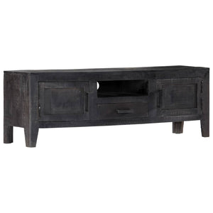 TV-Schrank Schwarz 118x30x40 cm Massivholz Mango