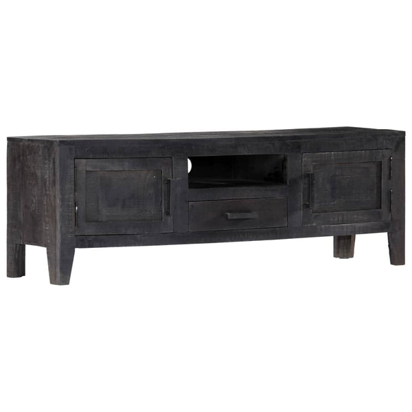 TV-Schrank Schwarz 118x30x40 cm Massivholz Mango