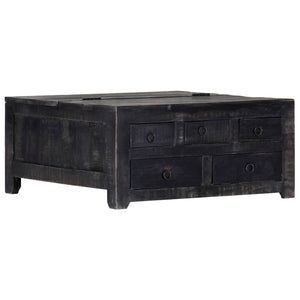 Couchtisch Schwarz 65x65x30 cm Massivholz Mango