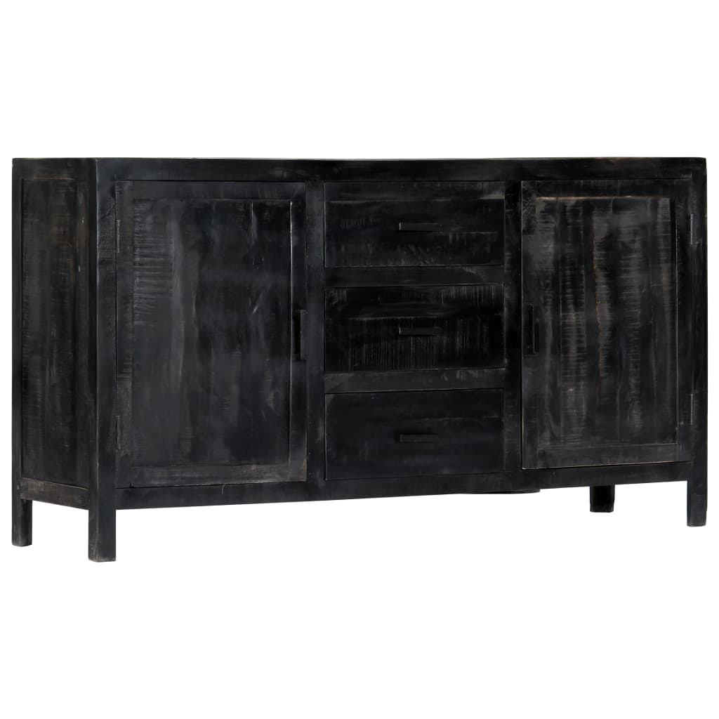 Sideboard Schwarz 147x40x80 cm Massivholz Mango