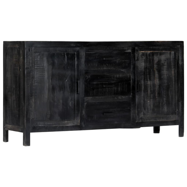 Sideboard Schwarz 147x40x80 cm Massivholz Mango