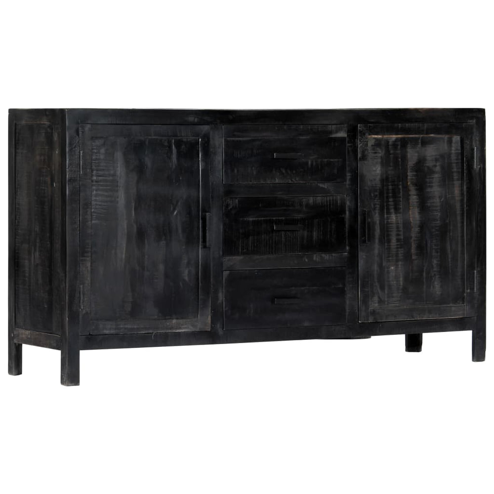 Sideboard Schwarz 147x40x80 cm Massivholz Mango