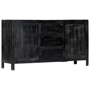 Sideboard Schwarz 147x40x80 cm Massivholz Mango