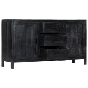 Sideboard Schwarz 147x40x80 cm Massivholz Mango